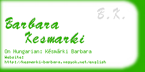 barbara kesmarki business card